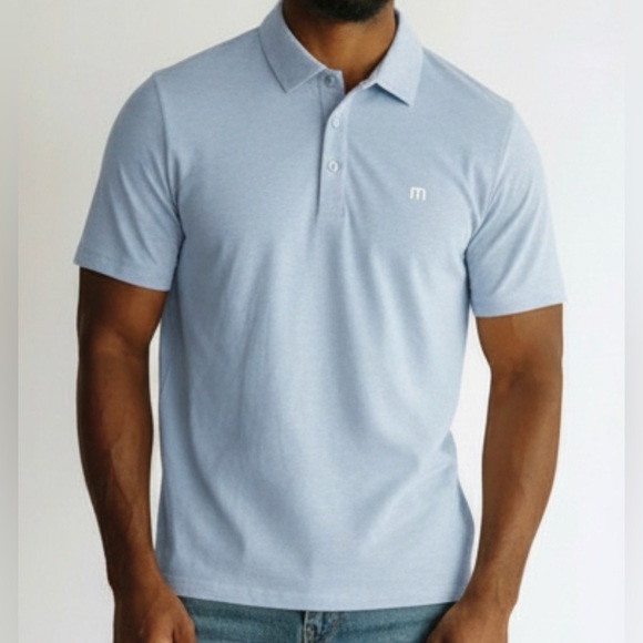 Travis Mathew Other - TRAVIS MATHEW LIGHT BLUE SHORT SLEEVE GOLF POLO SHIRT MENS MEDIUM